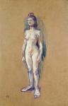 Standing Female Nude, 1898 (oil on card)