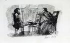 Rossetti being sketched by Elizabeth Siddal, September 1853 (pen & ink on paper)