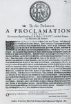 A Proclamation by the Parliament for the Discovery and Apprehending of Charles Stuart and other Traitors, Abdherents and Abettors, published 1651 (b/w photo)