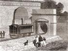 The entrance to The Crystal Palace pneumatic railway, from Les Merveilles de la Science, pub.1870
