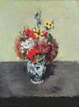 Flowers in a Delft vase, c.1873-75 (oil on canvas)
