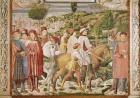 St. Augustine leaves Rome for Milan, from the Life of St. Augustine, 1463-65 (fresco)