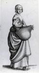 Maid returning from market, 1640 (etching)