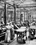 Women making high explosive shells, 1918 (b/w photo)