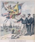 The Franco-Russian Entente, illustration from 'Le Petit Journal', 30th September 1893 (coloured engraving)