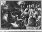 Life of Christ, the Arrest of Christ, preparatory study of tapestry cartoon for the Church Saint-Merri in Paris, c.1585-90 (pierre noire & wash & white highlights on paper)