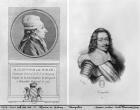 Portrait of Marie Francois Gontier de Biran known as Maine de Biran (1766-1824), Portrait of Claude Favre de Vaugelas (1585-1650) engraved by Francois Seraphin Delpech (1778-1825) and Massard (19th) (engraving) ( b/w photo)