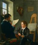 Hermann Kauffmann and Georg Haeselich (1806-94) in Kauffmanns Munich Studio, 1830 (oil on canvas)