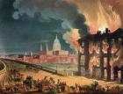 Fire at Albion Mill, Blackfriars Bridge, from Ackermann's 'Microcosm of London' c.1808-11 (engraving)