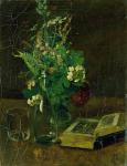 Still Life with a Bunch of Flowers and a Bible, 1872 (oil on canvas)