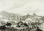 French troops attack Bezalu (litho)