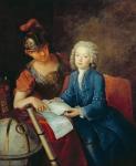 Jean-Philippe Baratier (1721-40) Presented to Minerva, 1735 (oil on canvas)