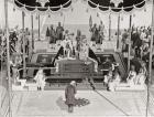 The Nizam of Haidarabad pays homage to King George V and Queen Mary at the 1911 Delhi Durbar, Coronation Park, India, from Hutchinson's History of the Nations, pub.1915
