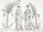 St. Cecilia and her husband Valerian, from 'Military and Religious Life in the Middle Ages' by Paul Lacroix, published London c.1880 (litho)