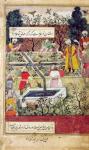 Emperor Babur (c.1494-1530) surveying the establishment of a Garden in Kabul, c.1600 (w/c on paper)