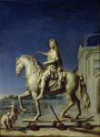 Transporting the Equestrian Statue of Louis XIV to the Place Vendome in 1699, after 1669 (oil on canvas)