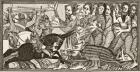 How Alexander engaged in combat with pigs having large teeth a cubit long and with men and women having six hands, from 'Science and Literature in the Middle Ages' by Paul Lacroix (1806-84) published London 1878 (litho)