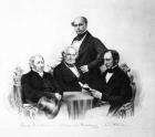 Portrait of doctors Edward Monro, William Lawrence, Forbes Winslow and A. J. Sutherland, 1857 (engraving)