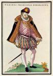 German nobleman, 1572 (colour engraving)