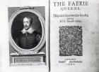 Portrait of Edmund Spenser and the frontispiece to his poem 'The Faerie Queene' , originally published in 1590 (engraving)
