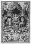 Philip V (1683-1746) King of Spain and Maria Luisa (1688-1714) of Savoy, 1713 (engraving) (b/w photo)