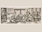 Interior of a Kitchen, after a woodcut in 'Calendarium Romanum' by Jean Staeffler, printed Tubingen, Germany, 1518, from 'Le Moyen Age et La Renaissance' by Paul Lacroix (1806-84) published 1847 (litho)