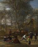 Skittle Players outside an Inn, c.1660-63 (oil on panel)