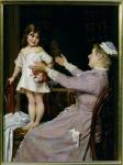 Little Girl with a Doll and Her Nurse, 1896 (oil on panel)