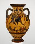 Euboean black-figure neck amphora, c.570-60 BC (terracotta)