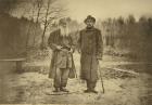 Leo Tolstoy and the author Maxim Gorky (b/w photo)