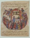 Ms c-23 f.165a A Doctor Performing a Bleeding in a Crowd of Curious People, from 'The Maqamat' (The Meetings) by Al-Hariri, c.1240 (vellum)