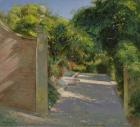 Gateway into the Sundial Garden at Heligan (oil on canvas)