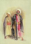 Sheik Hussein of Gebel Tor and His Son, c.1842-43 (w/c, gouache, chalk & graphite on paper)
