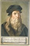 Portrait of Leonardo da Vinci, 1789 (tempera & engraving on paper)