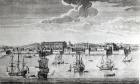 Bombay on the Malabar coast belonging to the East India Company of England, 1754 (engraving) (b/w photo)
