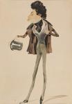 Caricature of Alexander Dumas Pere (1802-70) (w/c on paper)