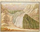 Ms 1798 fol.115 Grindelwald Glacier in the Alps, 1709 (vellum)