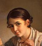 The Lacemaker, 1823 (oil on canvas) (detail of 41740)