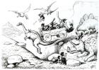 Prehistoric Peeps, 1894 (pen and ink) (b/w photo)