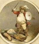 Falstaff with the Body of Hotspur, c.1786 (oil on paper)