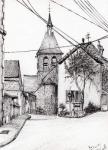 Church in Laignes France, 2007, (ink on paper)