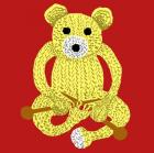 Bear Knitting Himself (digital)