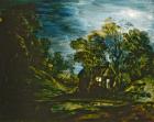 Cottage in Moonlight, c.1781-2 (paint on glass)