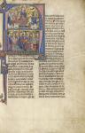 Vidal de Canellas presenting his text to King James I the Conqueror, from the 'Vidal Mayor' manuscript by Vidal Canellas, copied by Michael Lupi de Candiu, c.1290-1310 (vellum)