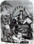 Warren Hastings (1732-1818) in India in 1784 (engraving) (b&w photo)