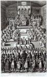 Queen Elizabeth I (1533-1603) and Parliament (engraving)