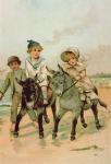 Children Riding Donkeys at the Seaside