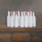 Bottles in paper, 2005 (acrylic on canvas)