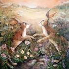 Hares at dawn