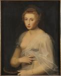 Young Lady Holding a Mirror (oil on wood)